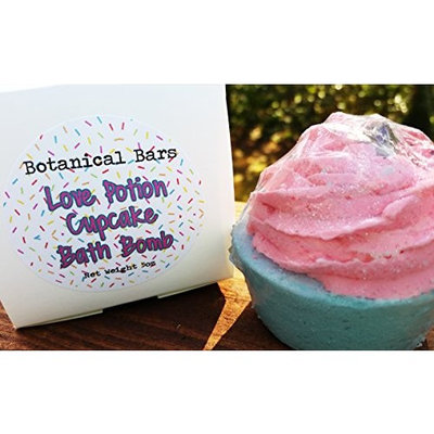 Love Potion Cupcake Bath Bomb 5oz - Bath Bomb Gifts - Cupcake Bath Bomb - Botanical Bars