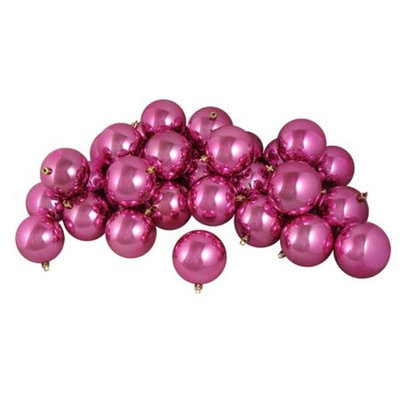12ct Shiny Pretty in Pink Shatterproof Christmas Ball Ornaments 4