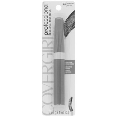 CoverGirl Professional All in one Curved Brush Mascara Black Brown 105, 0.31-Ounce Bottles (Pack of 3)