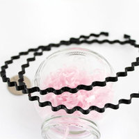 2Pcs Simple Unisex Black Spring Wave Wavy Metal Hair Band Girl Men Women Head Band Headband Hairband Accessory Couple Lover Gift