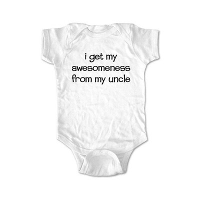 I get my awesomeness from my uncle - wallsparks cute & funny Brand - baby one piece bodysuit - Great baby shower gift!