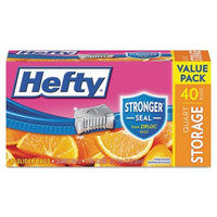 Hefty Slider Bags, Storage, 1 qt, Clear, 40/Box