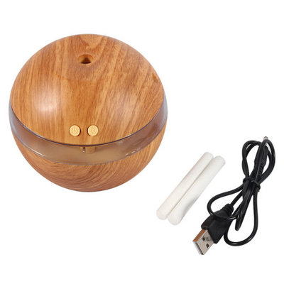 USB Essential Oil Diffuser 200ml Portable Mini Ultrasonic Cool Mist Aroma Diffuser Humidifier Wood Grain for Office Car Home Bedroom