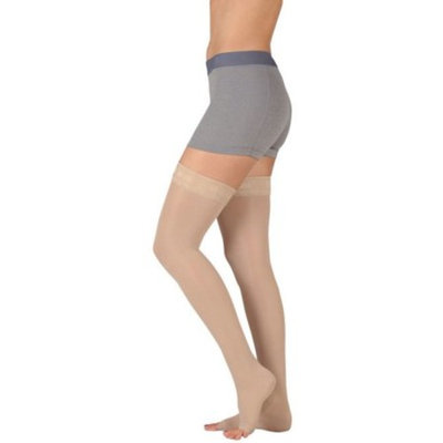 Juzo 4410 Basic Open Toe Thigh Highs w/Silicone Dot Band - 15-20 mmHg Short JUZO4410AGSB-P