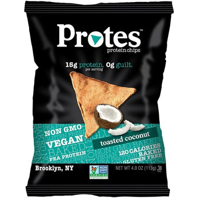 PROTES Vegan Baked Protein Chips | 6 Bags (4 oz.) | 15G of Protein, 120 Calories & Made with Pea Protein | Non GMO & Gluten Free | (Toasted Coconut)
