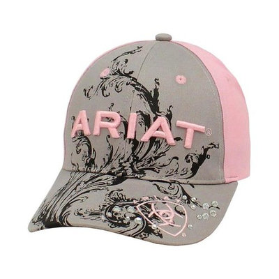Ariat Ladies cloth hook and eye Scrolll Cap - Gray