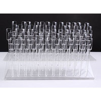 Finger Angel 64 PCS UV Gel Nail Art Tips Samples Nail Sticks Acrylic Nail Display Stand Rack Practice Tool Clear