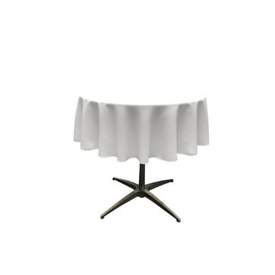 LA Linen TCpop51R-WhiteP11 Polyester Poplin Tablecloth White - 51 in. Round