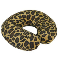 MP Essentials Animal Pattern Super Velour Luxury Memory Foam Comfort Neck Support Cushion (Travelling, Car, Plane, TV, Reading) (Blue) (Tan Leopard)