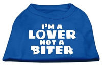 Ahi I'm a Lover not a Biter Screen Printed Dog Shirt Blue XL (16)