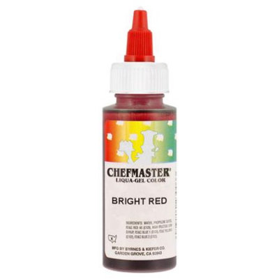 Chefmaster by US Cake Supply 2.3-Ounce Bright Red Liqua-Gel Cake Food Coloring