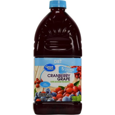 Great Value Diet Cranberry Grape Juice Cocktail, 64 oz