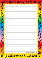 Creative Shapes Etc. Large Notepad - Music Border / Lined