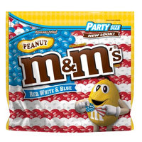 Mars Chocolate M'S Red, White & Blue Peanut Chocolate Candy Bag, 42 oz