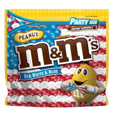 Mars Chocolate M'S Red, White & Blue Peanut Chocolate Candy Bag, 42 oz