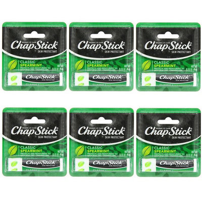 6 Pack - ChapStick Classic Spearmint Lip Balm, 0.15oz Each