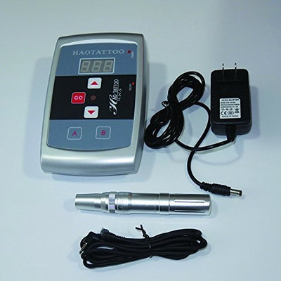 HoriKing Tattoo Supply Profession Aluminum Frame Permanent Eyebrow Pen Siwss Motor Tattoo Machine with Digital LCD Tattoo Power Supply for Eyebrow Lips Liner Shader Supply