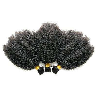 Ms Fenda Hair 3 Bundles/lot 10.5oz(300gram) Afro Kinky Curly 4B-4C Kinky Curly Style Virgin Brazilian Human Hair Bulk for Braiding(14