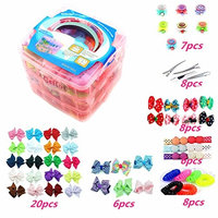 3 Layer Gift Box For Toddlers Baby Girls Hair Accessories,Included 4