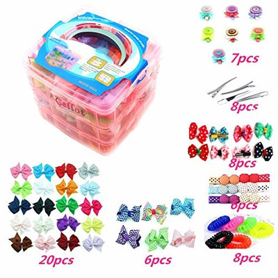 3 Layer Gift Box For Toddlers Baby Girls Hair Accessories,Included 4