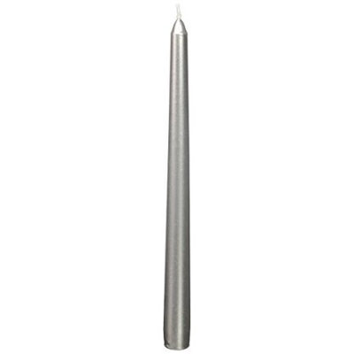Zest Candle CEZ-042 2 10 in. Metallic Silver Taper Candles -1 Dozen - Pack of 2