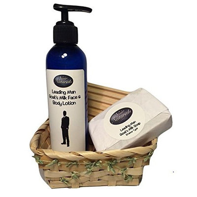 Leading Man (Drakkar Inspired) Goat's Milk Soap Lotion Wood Dish Gift Set Men