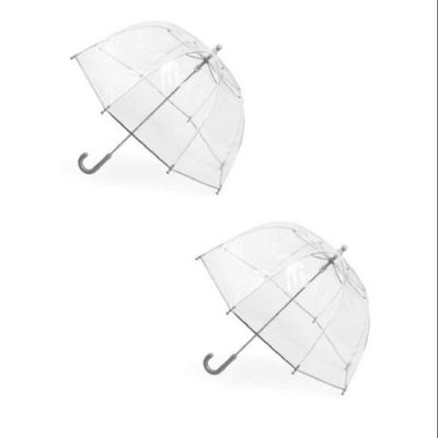 totes ISOTONER Kids Clear Bubble Umbrella (Pack of 2), Clear/Clear