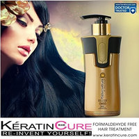 Keratin Cure Best Treatment Gold and Honey Bio 10 Ounces for Silky Soft Hair Formaldehyde Free Professional Complex with Argan Oil Nourishing Straightening Damaged Dry Frizzy Coarse Curly Wavy Hair
