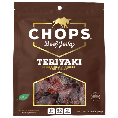 Chops Snacks Chops Beef Jerky, Teriyaki, 2.75 Oz, 8 Ct