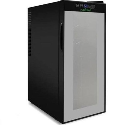 NutriChef PKTEWC120 Electric Wine Cooler Wine Chilling Refrigerator Cellar - 12 Bottle