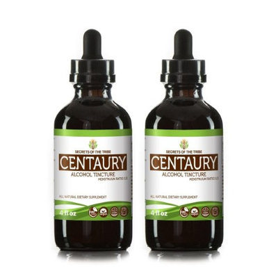 Secrets Of The Tribe Centaury Tincture Alcohol Extract, Organic Centaury (Centaurium erythraea) Dried Herb 2x4 oz