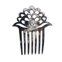 Marycrafts Lotus Flower Buffalo Horn 7 Prongs Hair Fork, Hair Side Comb, Hair Pin, Hair Accessory Toy Handmade