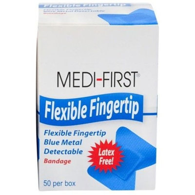 Flexible Fingertip Blue Metal Detectable Bandages 50/BX by Medique