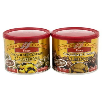 Superior Nut Fancy Chocolate Covered Cashews and Chocolate Covered Almonds - 10.5 oz - 2 ct