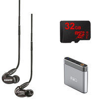 Shure Sound Isolating Earphones w/Dynamic MicroDriver (Black) w/ FiiO A1 Amp Bundle