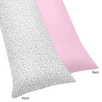 Sweet Jojo Designs Pink and Gray Kenya Full Length Double Zippered Body Pillow Case Cover