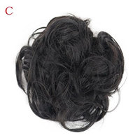 dzt1968 Women Curly elastic Bun Twirl Piece Scrunchie Wigs Extension Hairdressing (C)