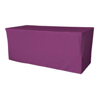 LA Linen TCpop-fit-96x48x30-MagentaP81 4.3 lbs Polyester Poplin Fitted Tablecloth Magenta