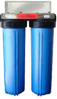 Premier DUAL BIG BLUE WATER FILTER Housing 4.5 X 20 / 1' with PR Bracket and wrench