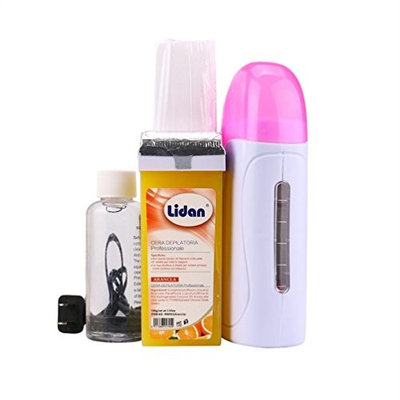 Baomabao Roll On Cartridge Depilatory Heater Wax Paper Strips Kit Hair Removal Set