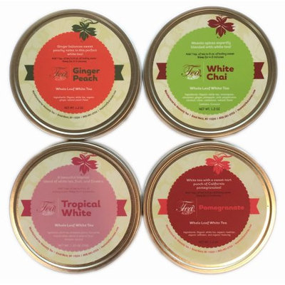 Heavenly Tea Leaves White Tea Sampler, Whole Leaf Gift Box, 4 Count