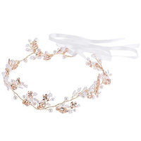 MagiDeal Diamante Rhinestone Pearl Headband Wedding Bridal Tiara HairBand HeadPiece Gift