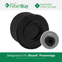 Bissell PowerEdge Washable & Reusable Dust Cup Filter. Designed by FilterBuy to fit Bissell PowerEdge Hard Floor Vacuum Model #'s 81L2 & 81L2T. Replaces Bissell Part # 54A2.