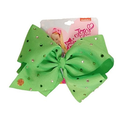 JoJo Siwa Signature Collection Hair Bow - Green with Clear and Green Rhinestones