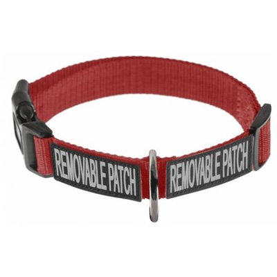 Dogline N0410-3 Omega Nylon Collar With Space For Removable Patches Red - 1 x 14-18 in.