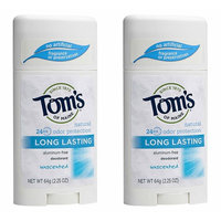 Tom's of Maine Long Lasting Natural Aluminum Free Deodorant Stick, Unscented 2.25 oz (pack of 2)