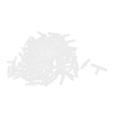 Aquarium Tanks 2.5mmx5mm Tube Tee Straight Shape Air Valves White 120 Pcs