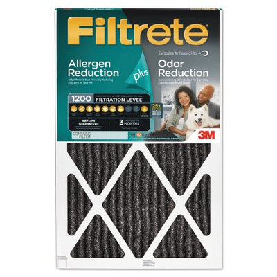 3M Filtrete Allergen Plus Odor Reduction Air and Furnace Filter, 16x25, Set of 4