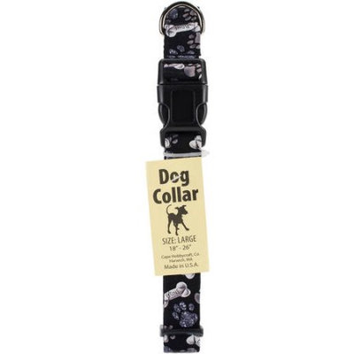 Cape Hobbycraft Large Black Bone Dog Collar W/Welded D-Ring Buckle-Neck Size 18