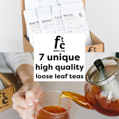 Field to Cup Tea Discovery Box - 7 high quality loose leaf teas - 35+ cups (2.5oz)